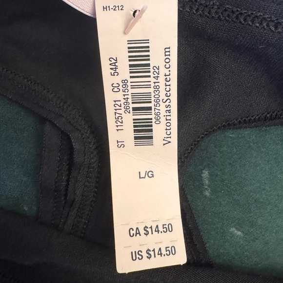 Victoria's Secret Black Logo Embellished Thong Women's Size Large NWT - Picture 7 of 9